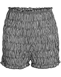 Amy Lynn - Danica Cotton Gingham Shirred Shorts - Lyst