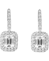 Arte Madrid - Gemma Rectangular Charm Hoop Earrings - Lyst