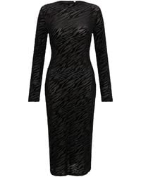 Sour Figs - Zebra Pattern Velvet & Mesh Midi Dress - Lyst
