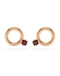 Onia - Square Ruby Donut Studs - Lyst