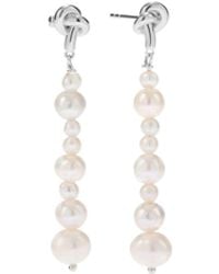 Vanhi - Knot Multi Pearl Drop Earrings - Lyst