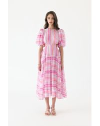 We Are Kindred - Kamil Puff Sleeve Midi Dress - Lyst