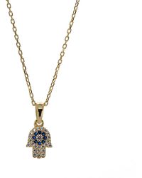 Ebru Jewelry - Minimalist Hamsa Hand Gold Plated Necklace - Lyst