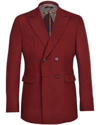 DAVID WEJ - Ashford Relaxed Double-Breasted Blazer – Burgundy - Lyst