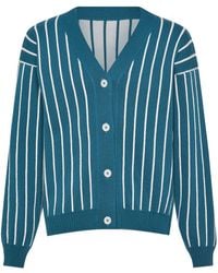 INGMARSON - Thin Striped Wool & Cashmere Cardigan - Lyst
