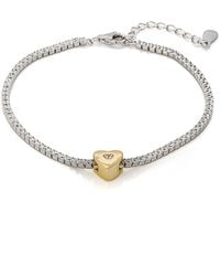 Ebru Jewelry - Heart Diamond Tennis Bracelet - Lyst