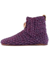 Kingdom of Wow - Artisan Made Boot Wool Slippers For - Lyst