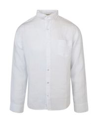 Haris Cotton - Long Sleeved Front Pocket Linen Shirt - Lyst