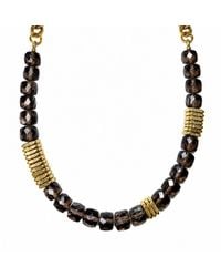 Rachel Nathan - Ice Obsidian & Brass Heishi Necklace - Lyst