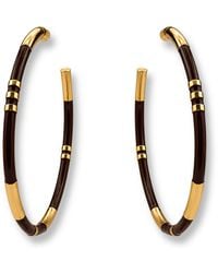 Michael Nash Jewelry - Mallory Chocolate And Stripe Hoop Earrings - Lyst