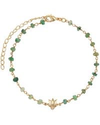 Karma and Luck - Focused Serenity Ombre Emerald Lotus Charm Bracelet - Lyst