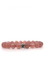 Shar Oke - Strawberry Quartz & Sterling Bracelet - Lyst