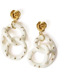 POPORCELAIN - En Rose & Salted Porcelain Pretzel Earrings - Lyst