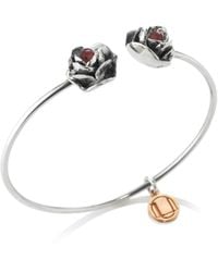 Unaloe - Sterling Open Bracelet Rocks With Ruby – Handmade Italian Statement Jewelry - Lyst