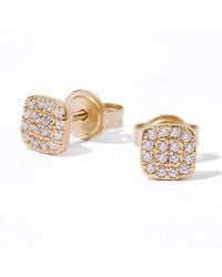 Diamonbliss - Square Shape Pave Dainty Earrings - Lyst