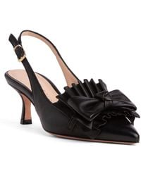 Beautiisoles by Robyn Shreiber Made in Italy - Fiorella Leather Pump Comfortable Valentine Dressy Work Medium Kitten Heel Slingback - Lyst