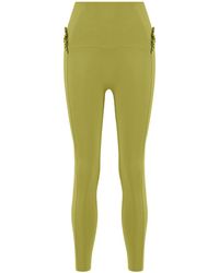 Yes Flâneuse - Lana Leggings With Tiny Side Ruffles Golden Lime - Lyst