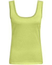 Perlavera - Pompon Apple Knitted Singlet With Side Ribs - Lyst