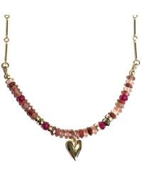 Rachel Nathan - Lazasine & Bar Chain With Puffy Heart Necklace - Lyst