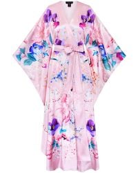 Meng - Pink Silk Satin Wrap Dress - Lyst