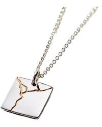 Posh Totty Designs - Sterling Square Kintsugi Pendant Necklace - Lyst