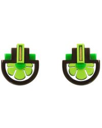 Gissa Bicalho - Acrylic Handmade Earring Three Flowers Avocate - Lyst