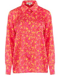 JAAF - Oversized Silk Shirt In Hibiscus Print - Lyst