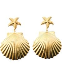 The Pink Reef - Large Starfish Shell Earring - Lyst