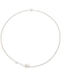 Lily & Roo - Layered Large & Small Pearl Choker - Lyst