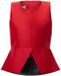 Rondooz - Hand Painted Satin Peplum Top With Hand Applied Embellishment - Lyst