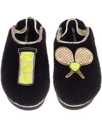 Laines London - Flatform Cloud Closed Toe Slippers With Tennis Lover Brooches - Lyst