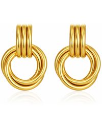 Harfi - Chunky Multi Knot Interlocking Hoop Stud Earrrings - Lyst