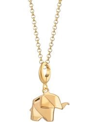 Lily Charmed - Plated Origami Elephant Charm Necklace - Lyst