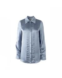 Solgo Atelier - Solgo Pleated Silk Charmeuse Shirt - Lyst