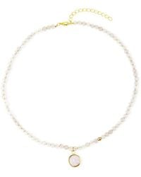 Saachi - Agate Gemstone Beads Necklace With Druzy Pendant - Lyst