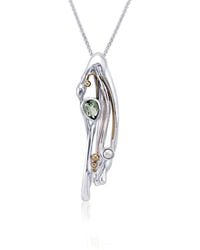Isla Silver - Flowing Pendant With Amethyst & Pearl - Lyst