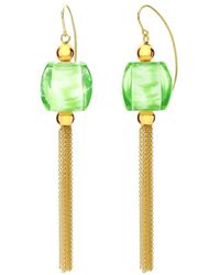 Gold & Honey - Tassel Bead Drop Earrings - Lyst
