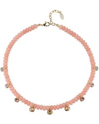 Mignonne Gavigan - Amira Beaded & Crystal Necklace Light Pink - Lyst