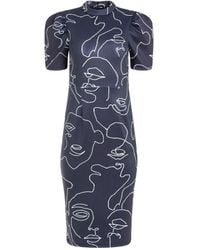 The Gt Atelier - Graphic Print Midi Dress - Lyst