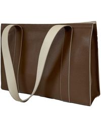 godi. - Neutrals The Maxwell Leather Handmade Zip Tote Bag - Lyst