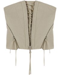Nocturne - Strapless Lace-Up Bustier - Lyst