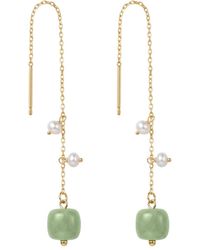 seree - Madeleine Jade & Freshwater Pearl Drop Earrings - Lyst