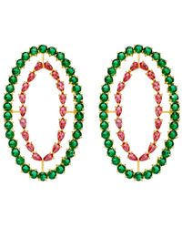 Lavani Jewels - Fuchsia And Green Rivoli Earrings - Lyst