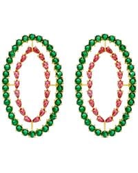 Lavani Jewels - Fuchsia And Green Rivoli Earrings - Lyst