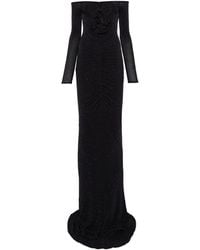 Nissa - Floral-Detail Ruched Maxi Dress - Lyst