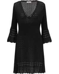 Peraluna - Yoho Openwork V-Neck Knit Mini Dress - Lyst