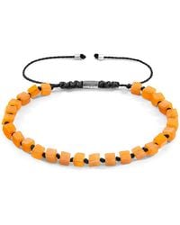 Anchor and Crew - Orange Aventurine Ralph Silver & Stone Skinny Macrame Bracelet - Lyst
