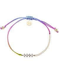 Adriana Pappas Designs - Cz Crystal Bar Bracelet On Colored Cord - Lyst