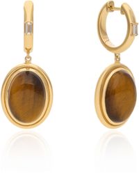 The Jewelz - Tigers Eye-Singularity Huggies Earrings - Lyst