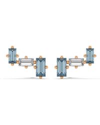 Onia - Aquamarine & Diamond Cluster Tri-Studs - Lyst